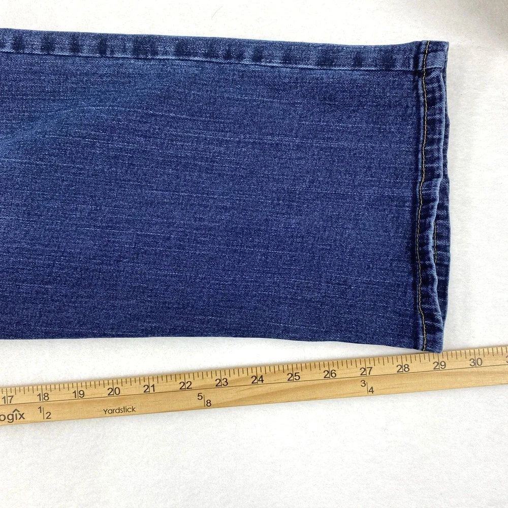 Wrangler Jeans Mens 40 x 29 Blue Dark‎ Wash Denim Straight Fit Casual